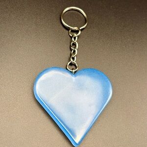 Blue Heart glow in the dark Keychain- HANDMADE